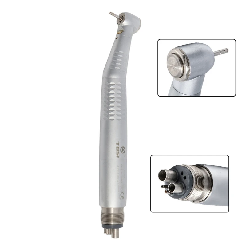 

TOSI LED High Speed Dental Handpiece Drill 2/4 Holes Air Turbine Standard Head E-generator Push Button 3 Way Spray For Dentisty