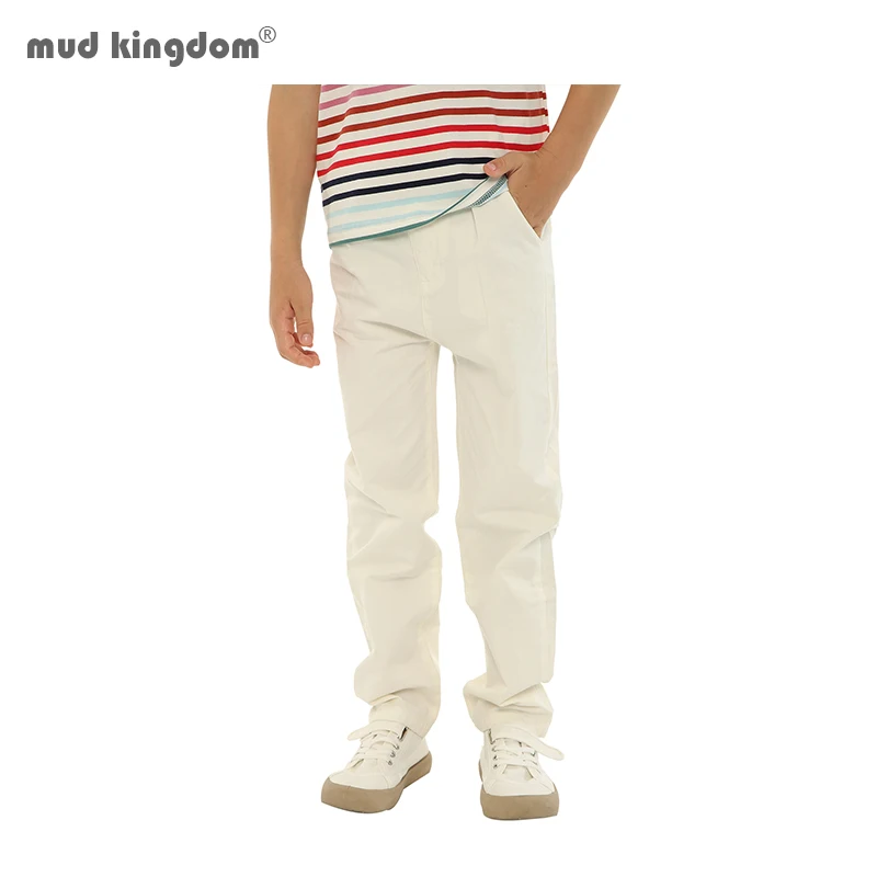 

Mudkingdom 3-12 Years Boys Uniform Pants Adjustable Twill Chino Pants for Kids School Wear Flat Front Pants Children's Clothes