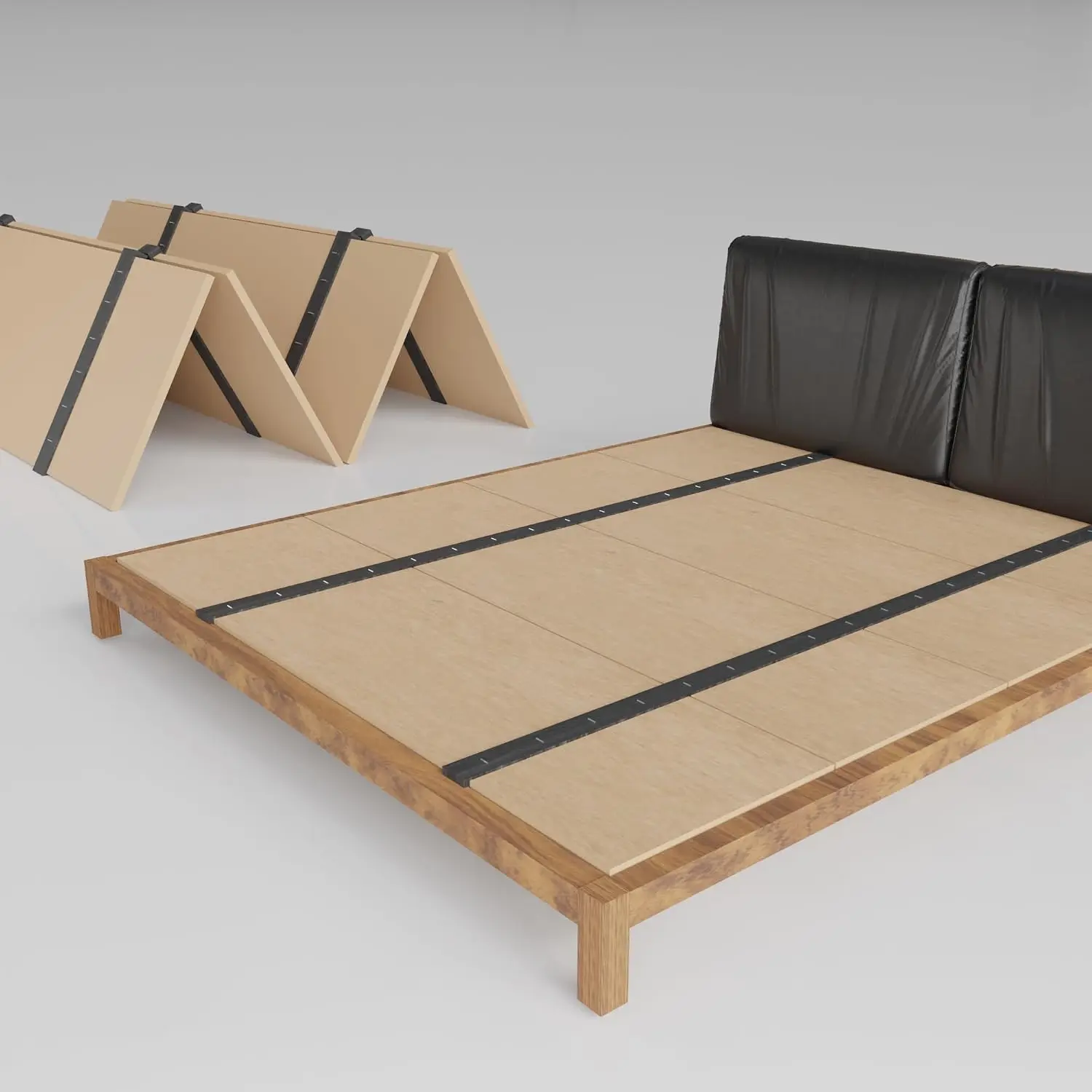 Folding Bunkie Board, 79 x 58 Inch Low-Profile Mattress Support Platform for Bunk Beds, Daybeds, Futons, and Metal or Wood Bed Frames, Sag Prevention, Quick Setup and Easy Storage
