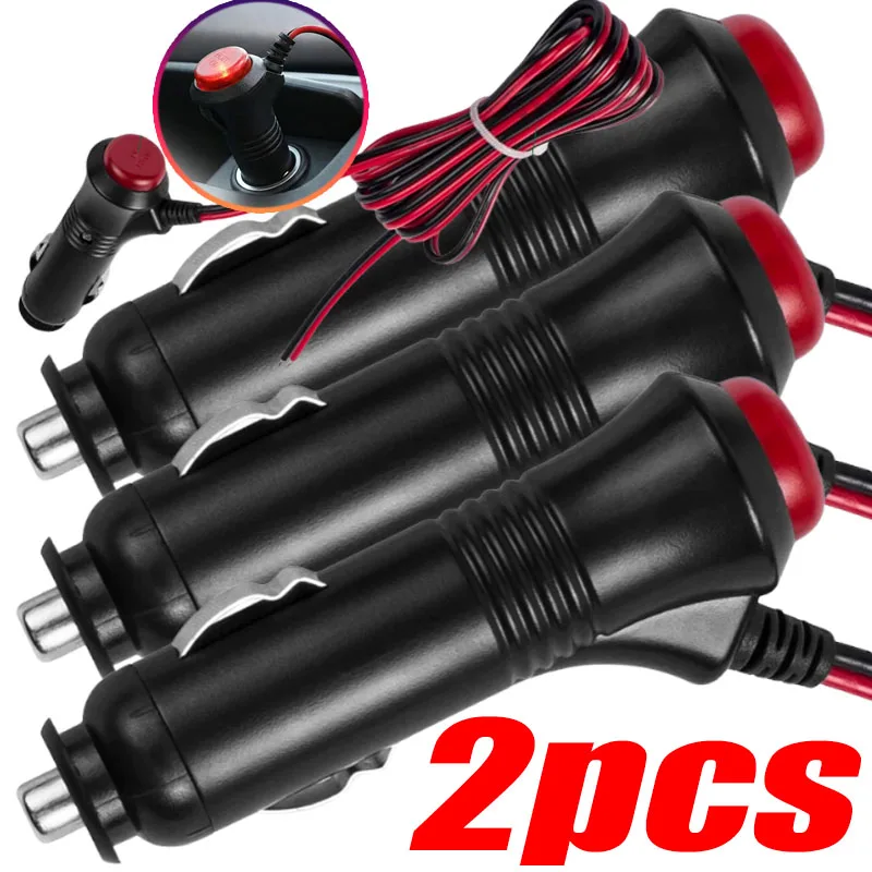 Car Cigarette Lighter Socket Splitter Plug Connector Universal Headlight Power Adapter Switch 12V 24V Car Charger Switch