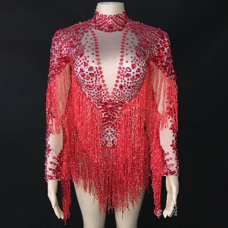 라인 석 바디 슈트 섹시한 고고 댄서 의상 여성 파티 복장 바 Dj Ds 무대 쇼 축하 Clubwear