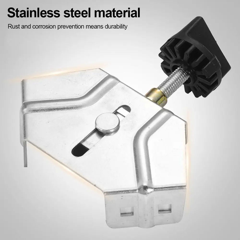 Durable Stainless Steel Right Angle Clamp Adjustable Quick Clip Corner Clamp Single Handle Corner Locator Woodworking