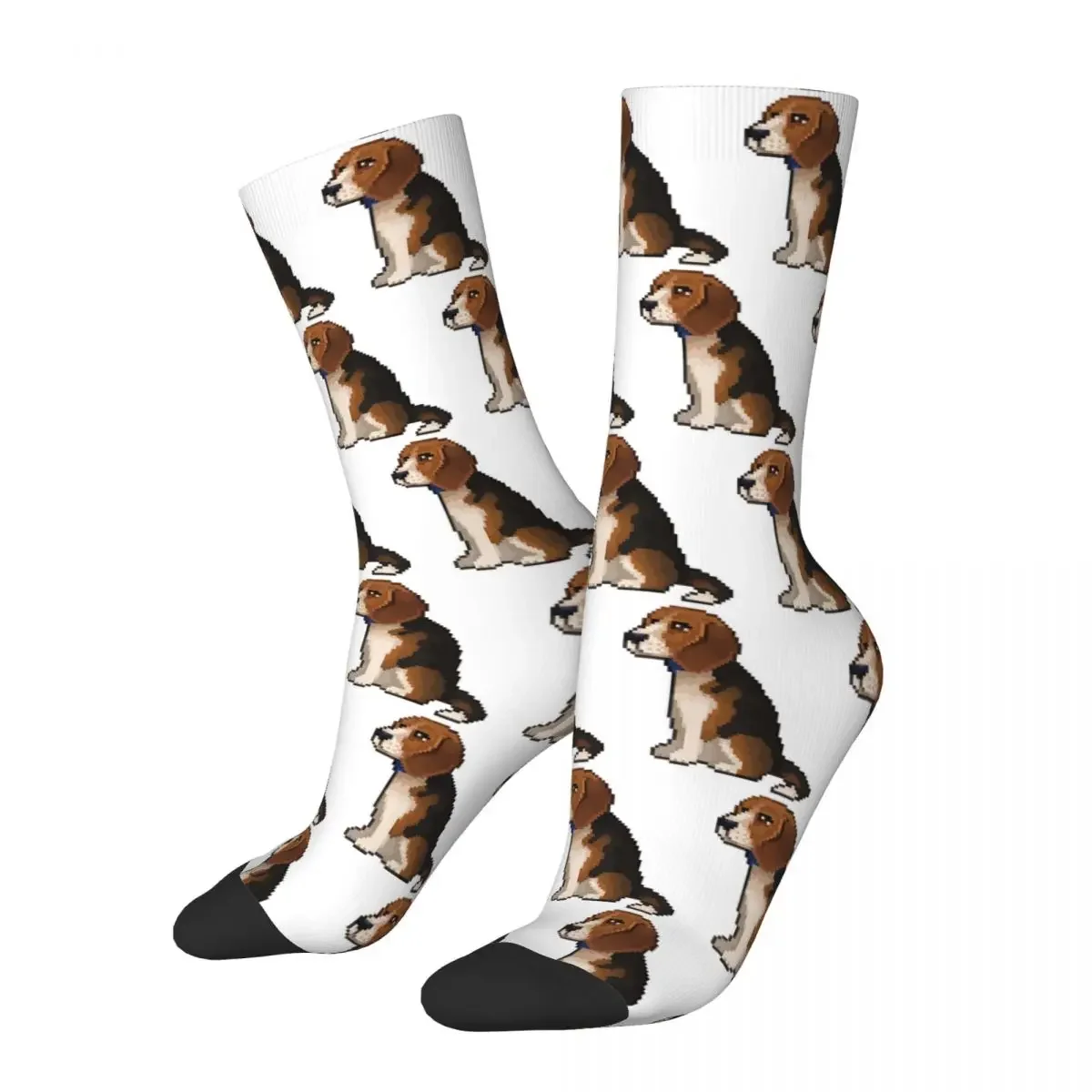 

Носки Beagle Dog Pixel Art, чулки высокого качества в стиле Харадзюку, всесезонные длинные носки, аксессуары для подарка на день рождения унисекс