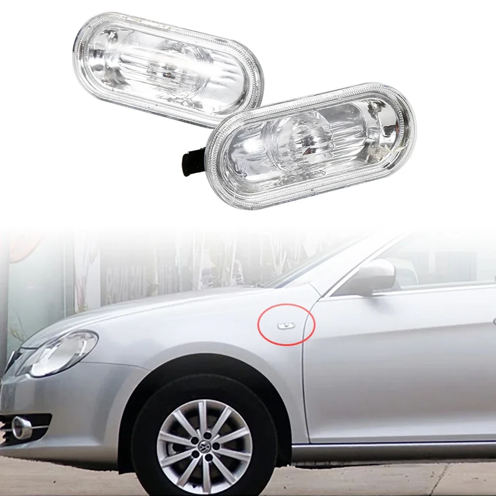 2pcs Side Marker Lights Turn Signal Lamp Warning Lights Compatible for Volkswagen Golf 4 Mk4 Bora Vento Seat