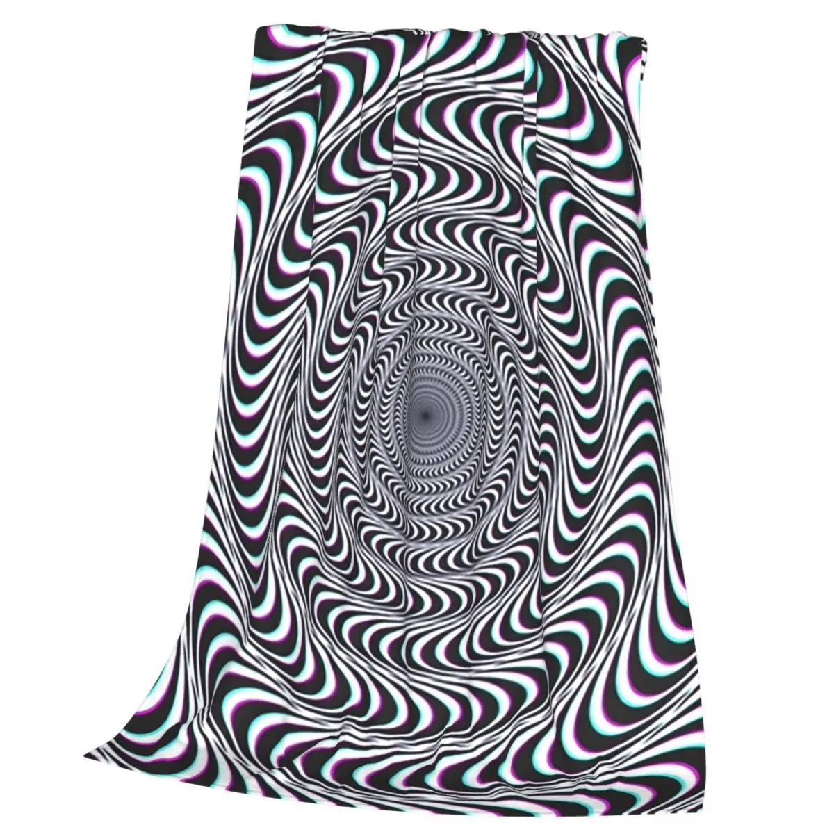 Amazing Hypnotic Optical Illusion Hypnotic Psychedelic Spiral Blankets Flannel Throw Blanket Bedding for Bed Travel Home Couch