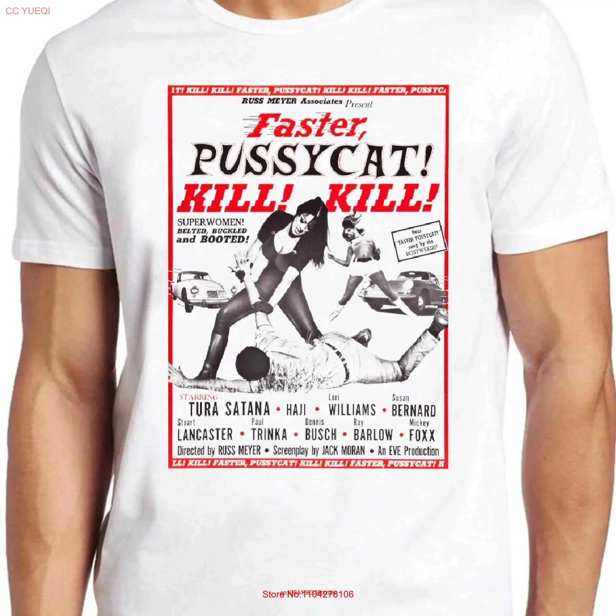 Faster Pussycat T Shirt B591 Kill Rus Meyer Movie Poster Retro Cool Top long or short sleeves