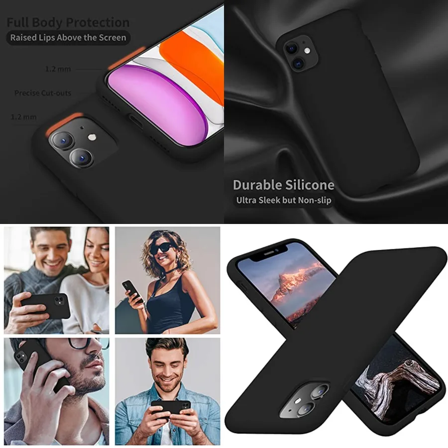 

Designed for iPhone 11 Case, Silicone Ultra Slim Shockproof Phone Case with [Soft Anti-Scratch Microfiber Lining], 6.1 inch