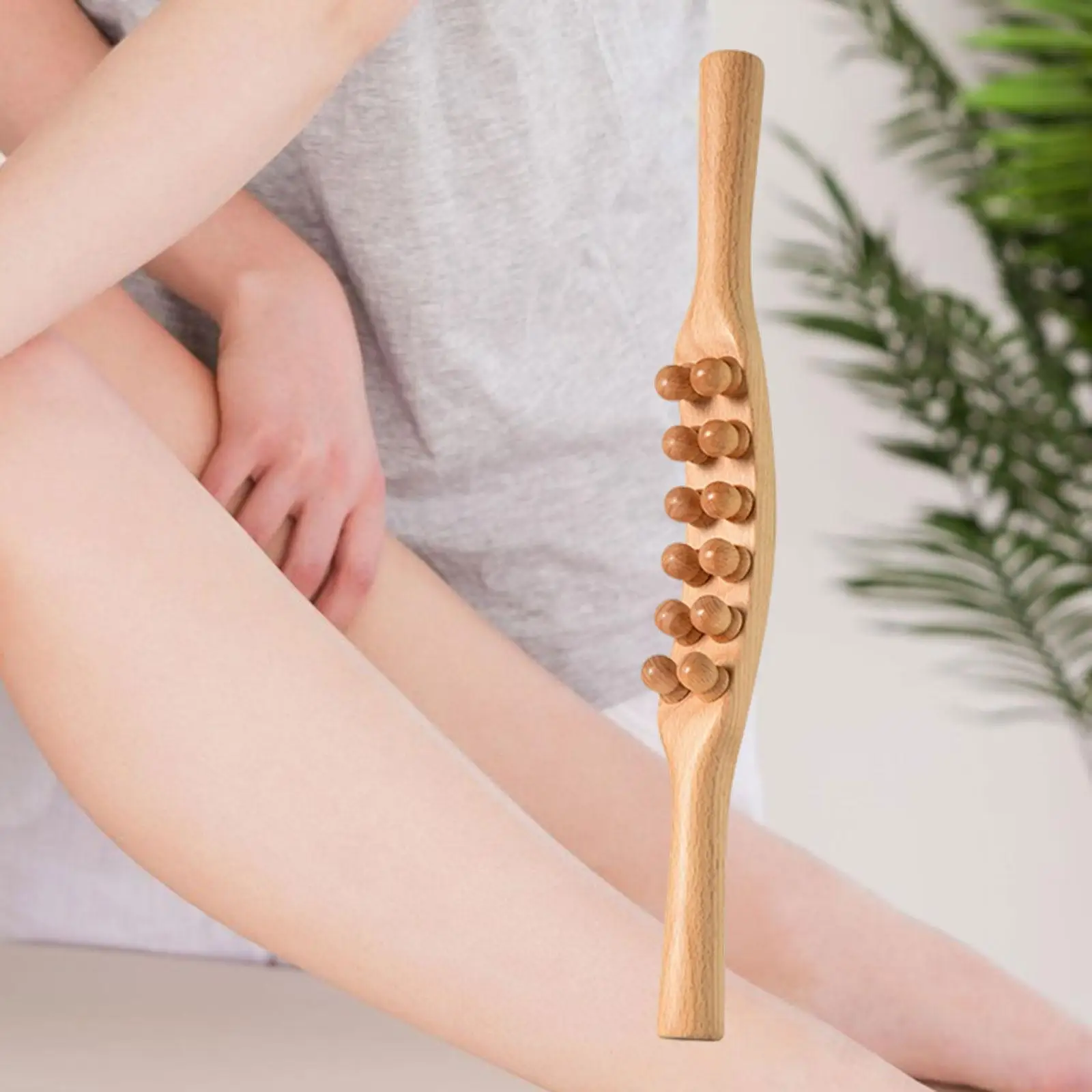 

Wooden Massager Stick 38cm Lightweight Guasha Stick for Shoulder Back Thigh