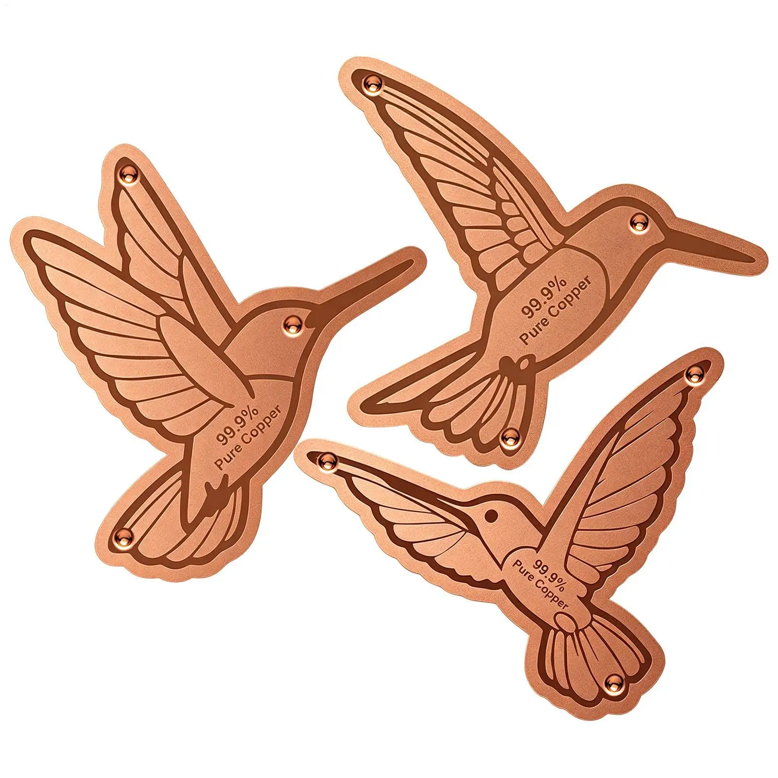 Copper Bird Bath Portable Cleaning Safe Bowl Dish Bird Bath Copper for Outside Outdoor Garden Yard Backyard Patio Balcony Ground - view 2