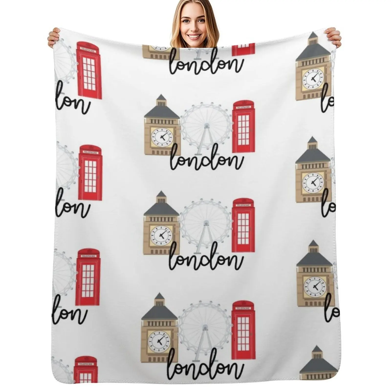 London Throw Blanket Soft Comfort Blanket for Reading Watching TV