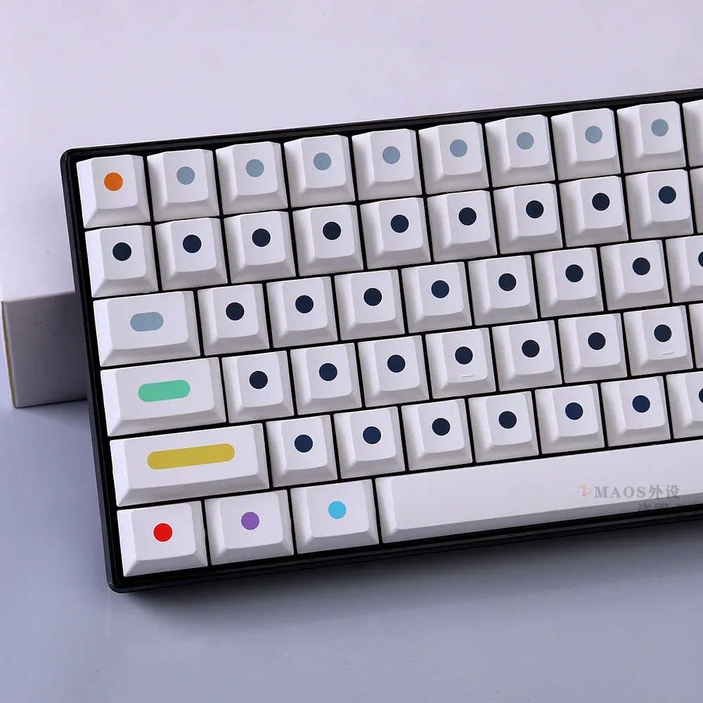 

Polka Dot Keycap White PBT Sublimation 130 Keys Original Factory Height Adaptable Mechanical Keyboard 75/980