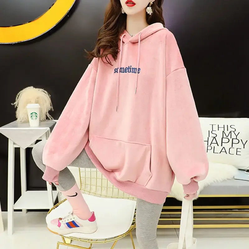 Autumn Sweet Women Hoodies Korean Style Fashion Cute Rabbit Ears Hooded Pullovers Loose Long Sleeve Kawaii Sweatshirts Female