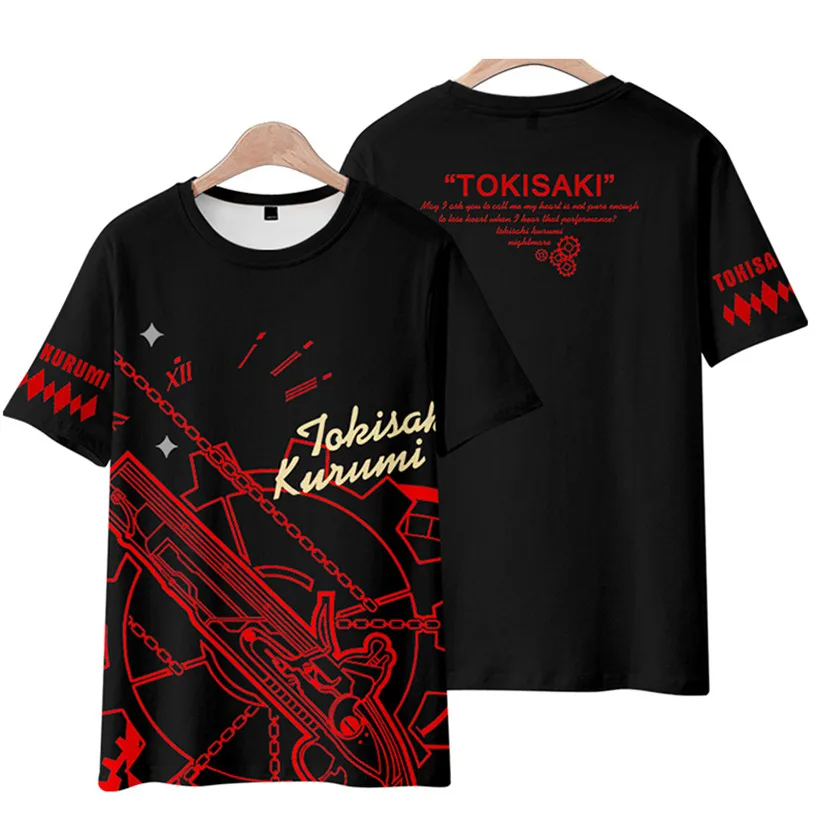 Camiseta de manga corta para hombre, camisa con estampado 3D de Anime Date A Live Girl, Tokisaki Kurumi Nightmare, ropa informal Harajuku