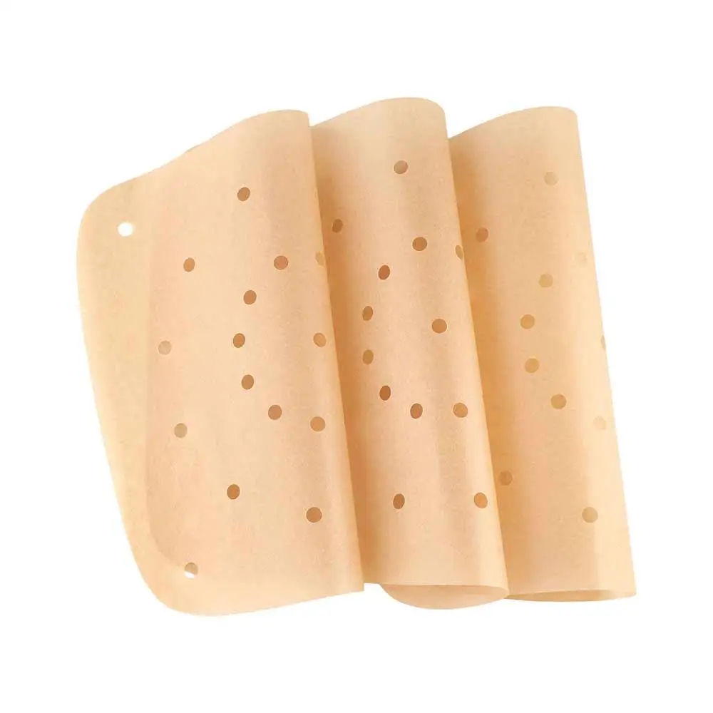 100pcs Square Round Rectangular Air Fryer Paper with Holes Parchment Food Disposable Paper Liner Non-Stick