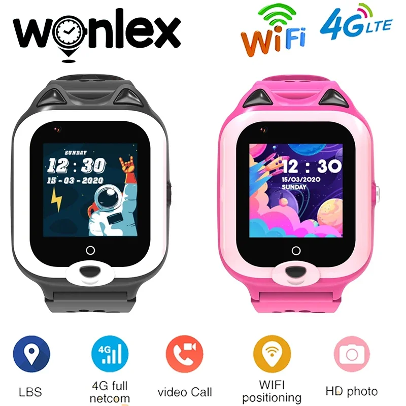 Wonlex KT22 Smart Watch Kids SOS GPS WIFI LBS Positioning Tracker 4G Video GEO Location Children's SmartWatch One Year Warranty