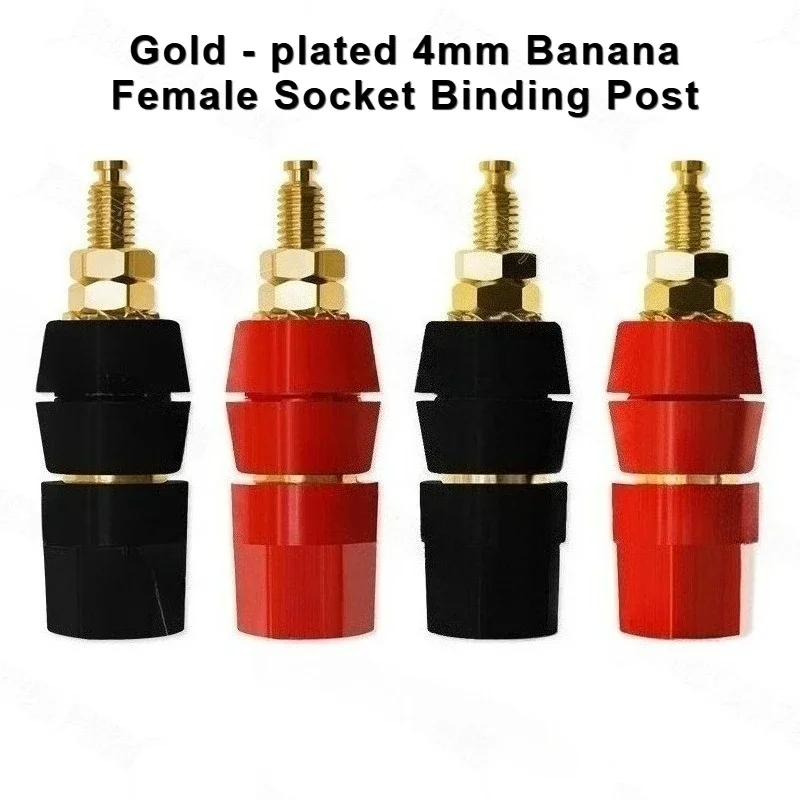 1/2/10pcs Gold Plated High Current 4mm Binding Post Power Terminal Banana Plug Socket for Amplifier Inverter Speaker Cabinet
