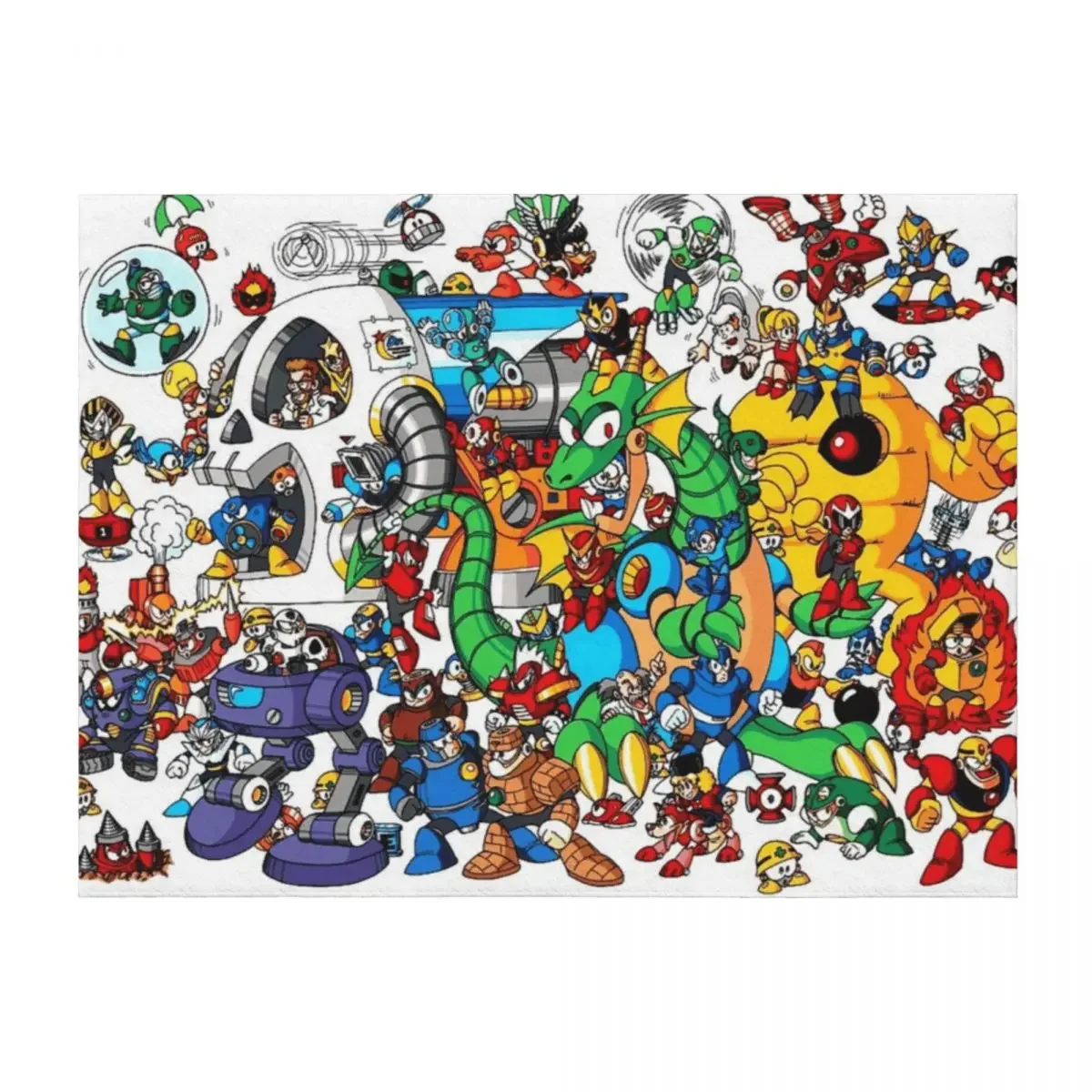 

Mega Man and all of his enemies Throw Blanket Multi-Purpose Soft Beds bed plaid Picnic Blankets