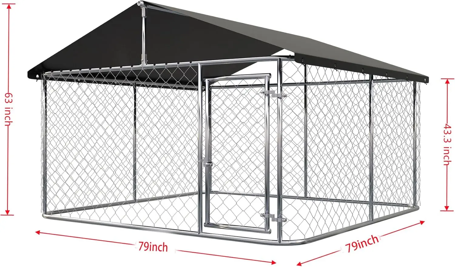 Outdoor Dog Enclosure Heavy Duty Dog Kennel House Mesh Dog Big Cage Pet Kennel Steel Fence with Secure Lock