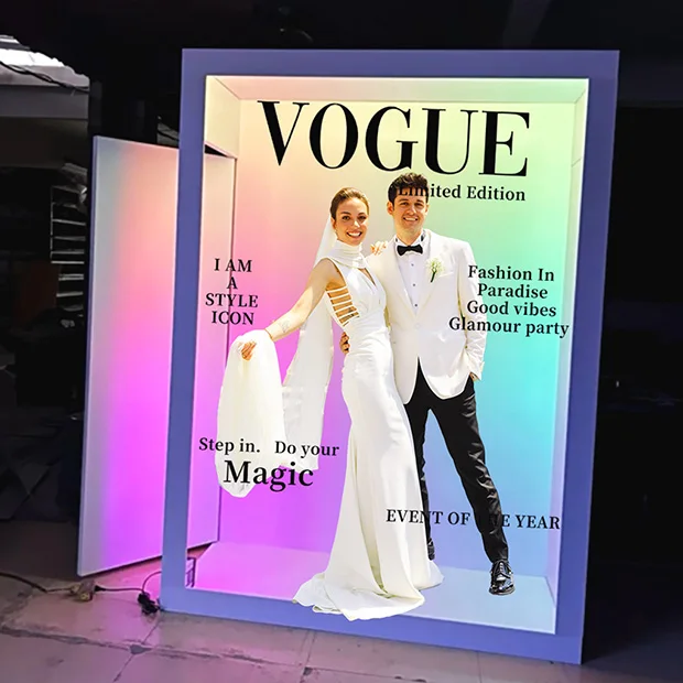 Wedding Supplies Magazine Photo Booth Box Transparent Glass booth Salsa Photo Booth Boxes