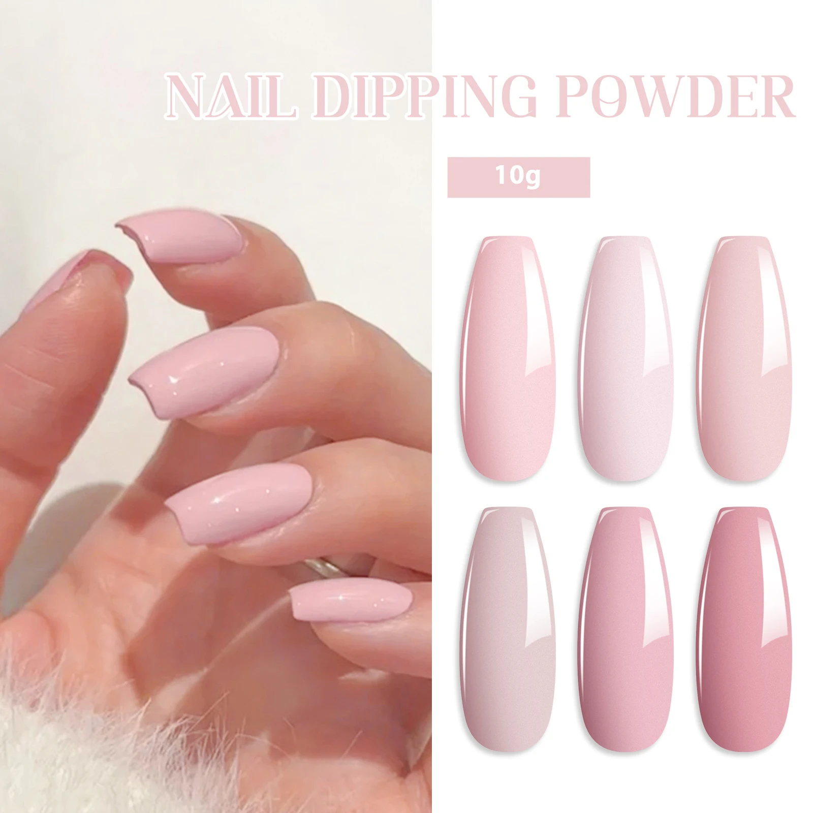 6PCS/SET Mtssii Dip Powder Nails Acrylic Dipping Powder Kit Need Liquid Base/Top Coat Activator Art Manicure DIY Salon Gifts