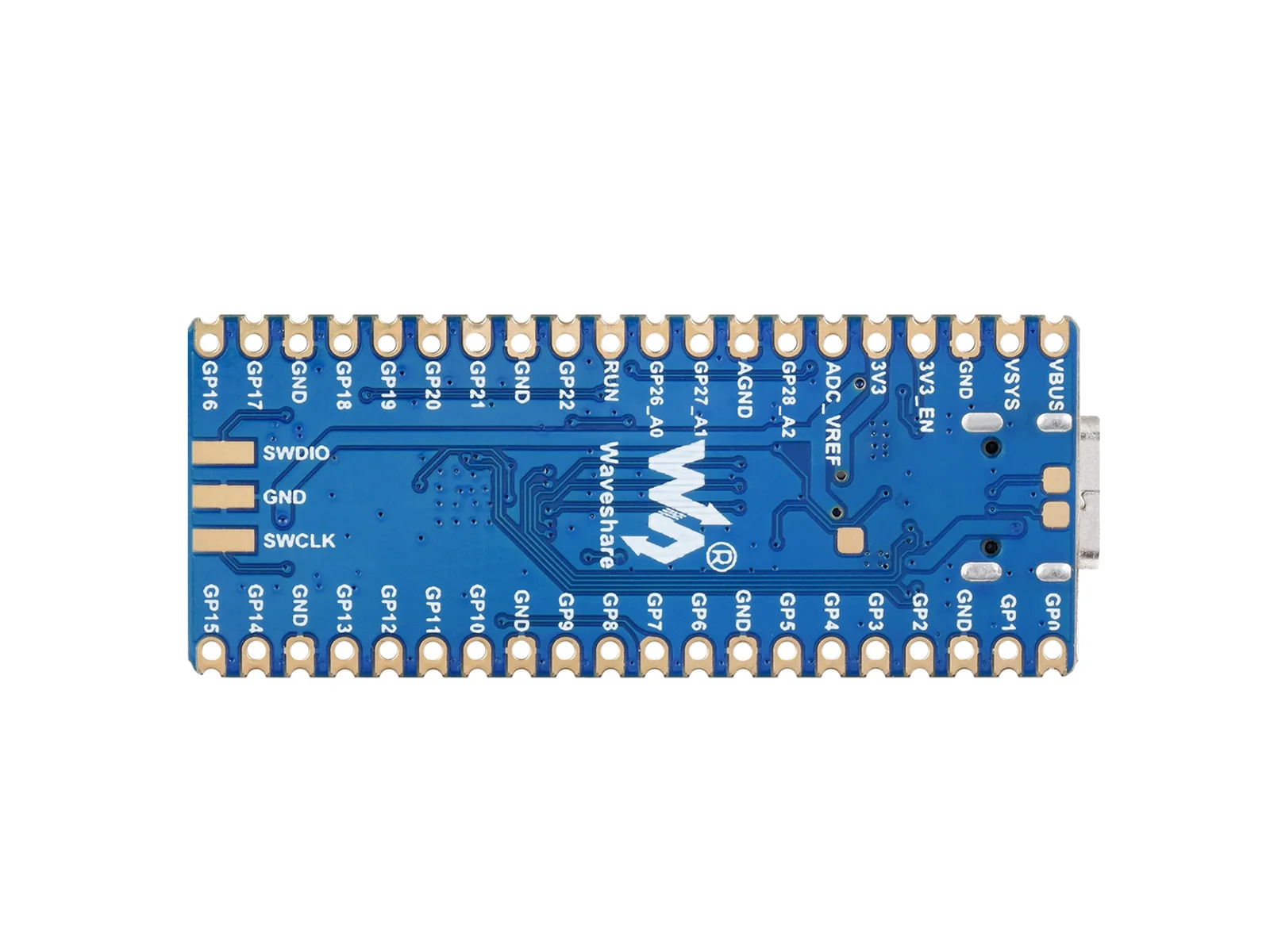 Waveshare RP2040-Plus, une carte MCU Pico-like à faible coût et haute performance basée sur le microcontrôleur Raspberry Pi RP2040, version Plus