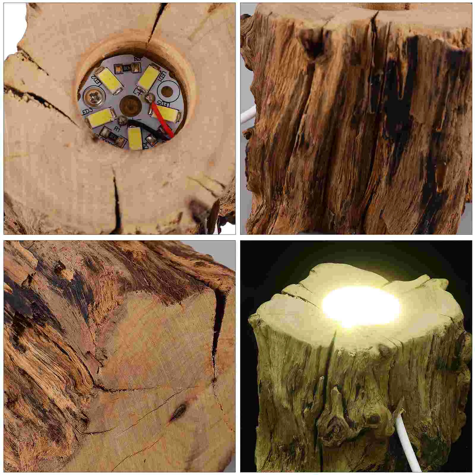 Crystal Ball Wooden Base Tree Stump LED Light Monitor Stand for Display Blender