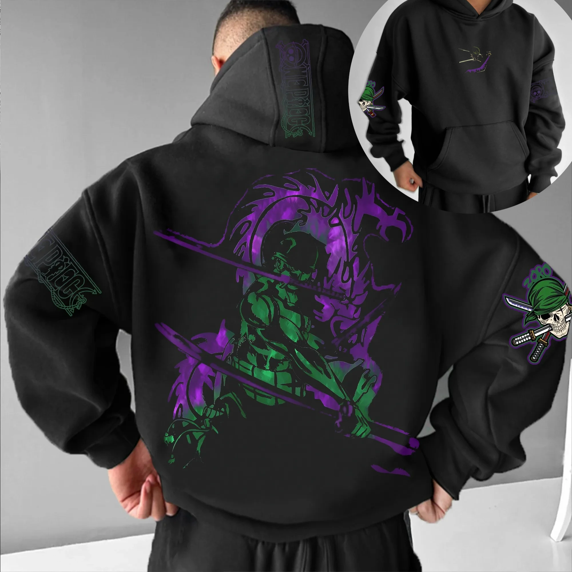 

ONE PIECE Топ осень и зима японские яркокровитые анимационные классические персонажи удобные толстовки для мужчин и женщин пар