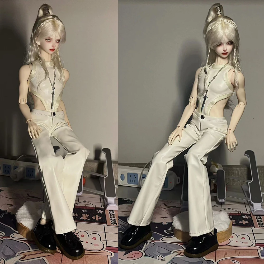 

D09-P769 детская игрушка ручной работы 1/4 MSD MDD CD2 BJD/SD кукольная одежда белая облегающая одежда кожаные штаны 1 шт.ite 1 шт.
