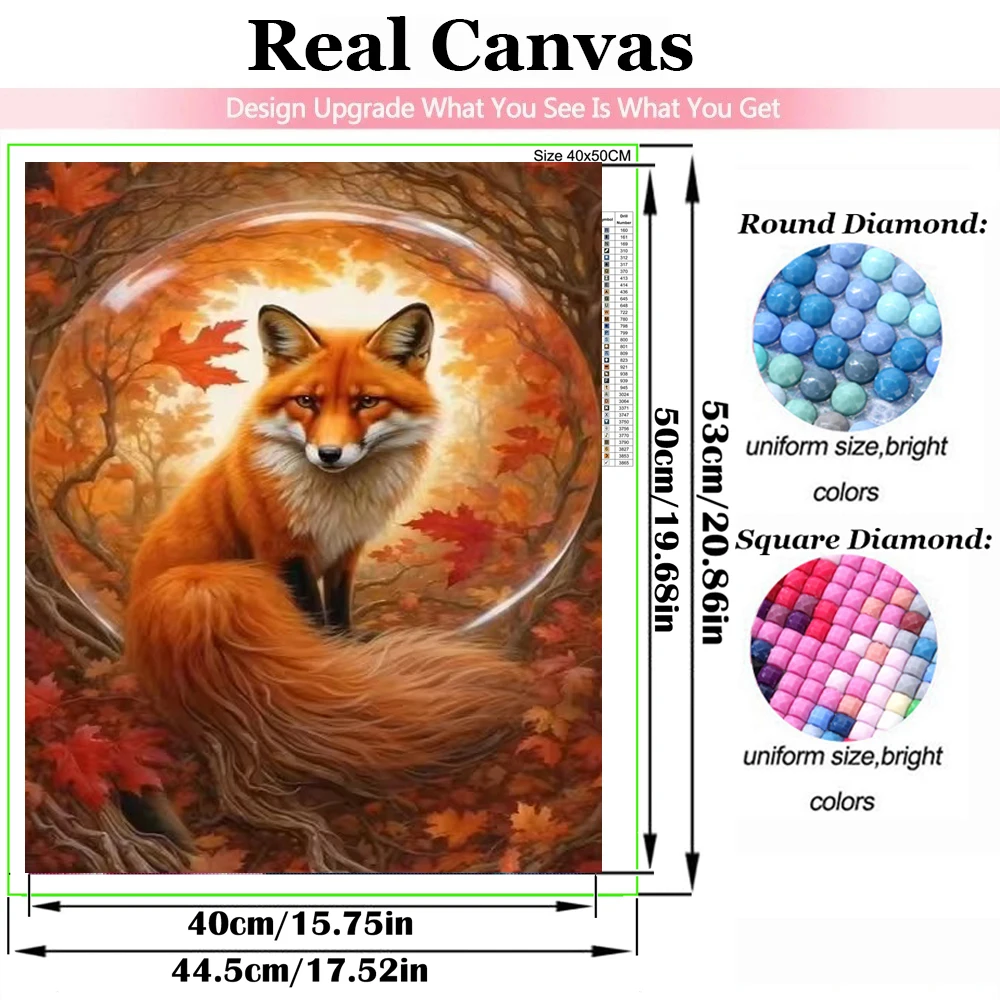 New Arrivals Diamond Painting Cross Stitch Autumn Fox Diy Mosaic Fantasy Animal Art Full Rhinestones Embroidery Home Decoration