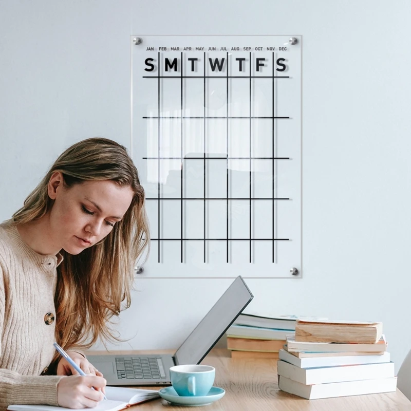 Reusable Calendar Whiteboard Weekly Planner Acrylic Calendar Board To Do List Whiteboard for Wall Decorative
