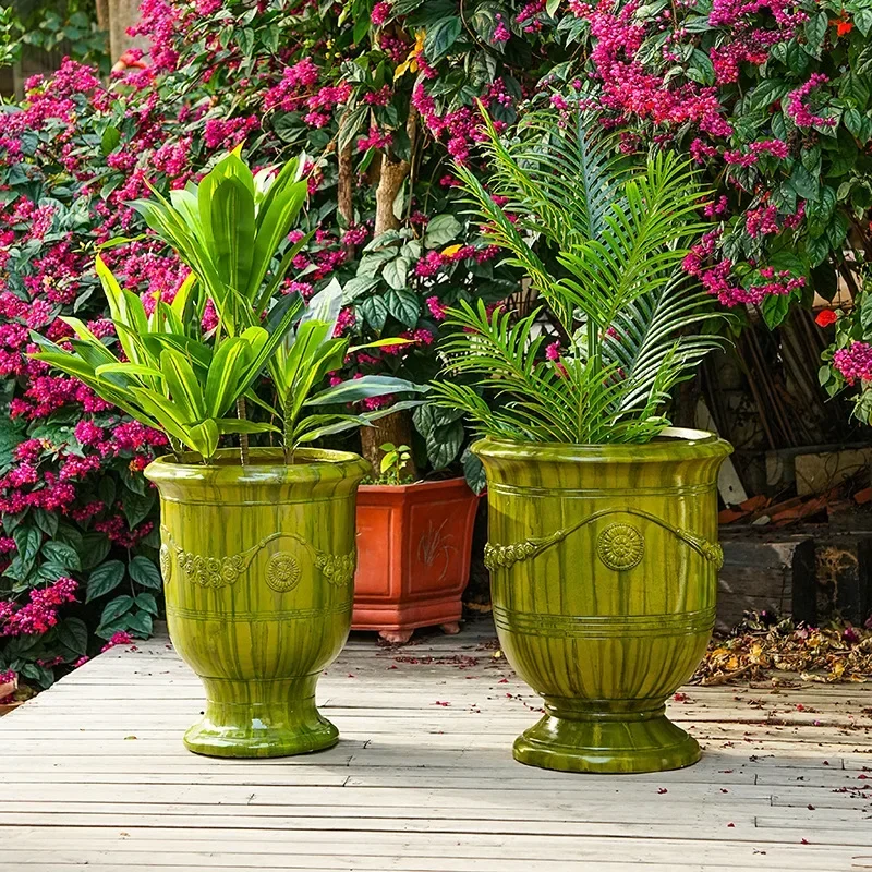 A13 Large Diameter Flower Pot Extra Large Outdoor Garden Courtyard Villa Large Green Plant Extra Flower Tank