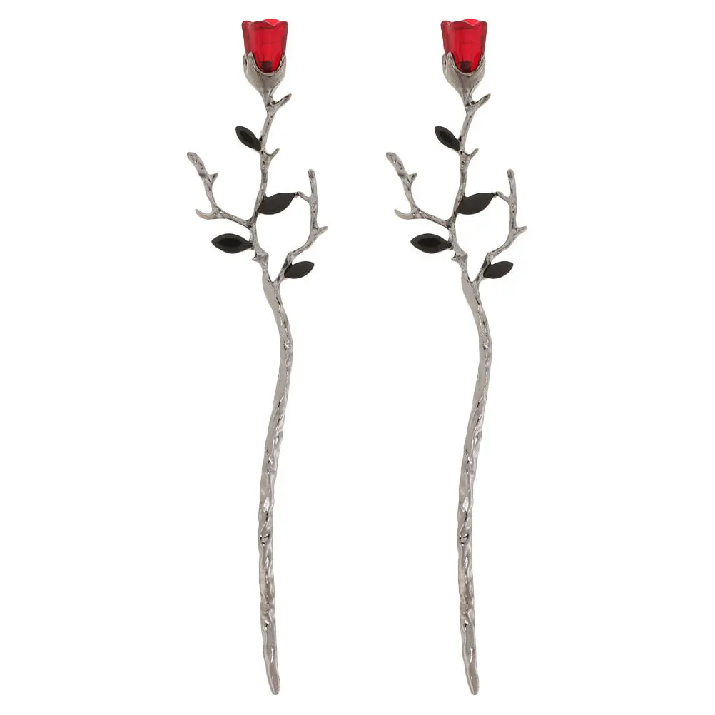 

2 шт. элегантных китайских заколок для волос с дизайном «Роза» для густых длинных волос, женские ретро-заколки, функциональные, для красоты, свадьбы, вечеринки