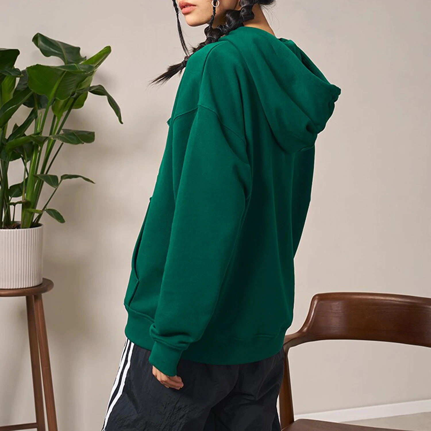 Adidas genuine clover women's sports hooded sweatshirt pullover IB7433
