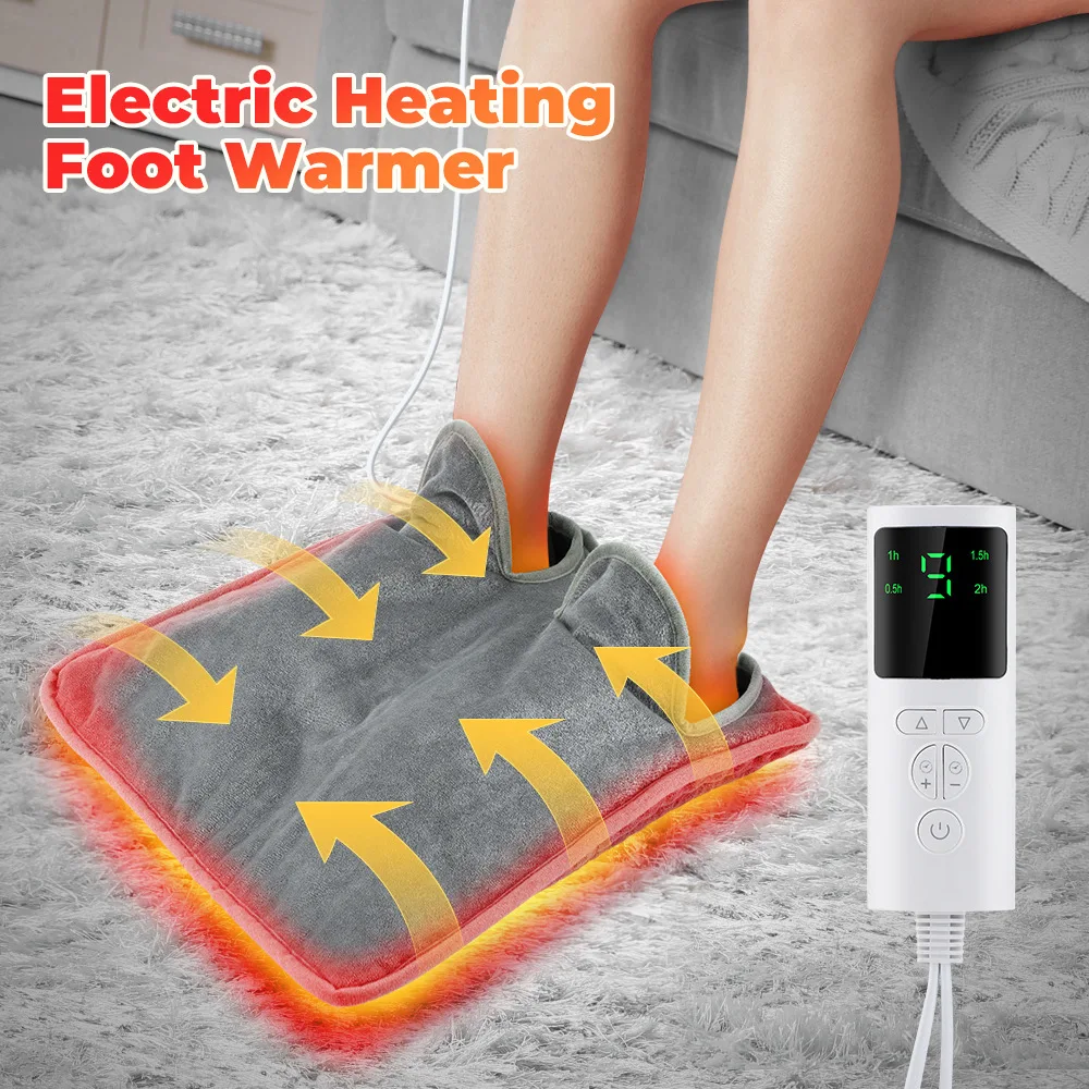

Electric Heating Foot Pad Feet Massage Household Body Warming Mats Soft Plush Washable Winter Foot Warmers With Remote Control