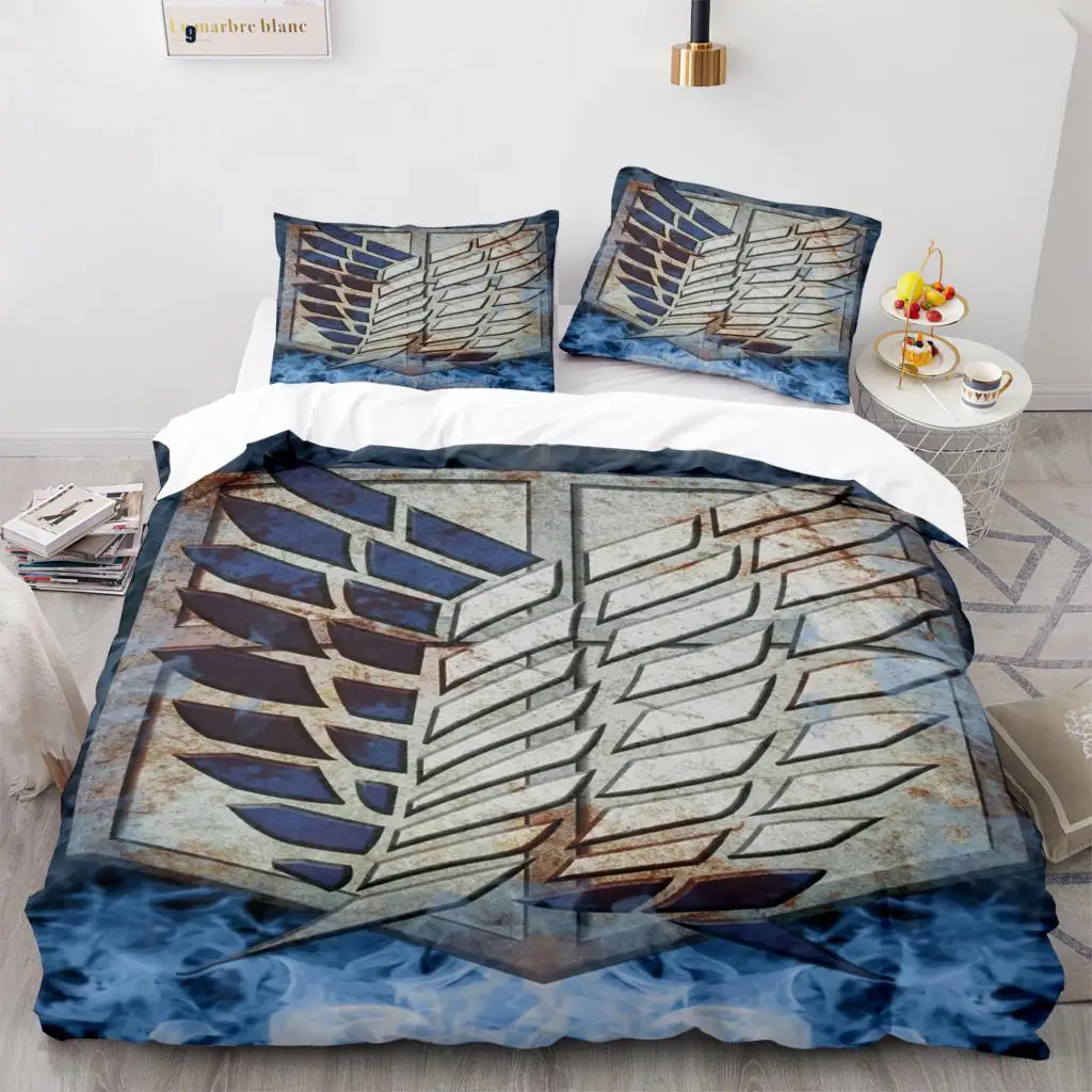 Anime Attack On Titan Bedding Set Single Twin Full Queen King Size 2/3pcs Bedding Set Adult Kid Duvet Cover Sets Home Textiles