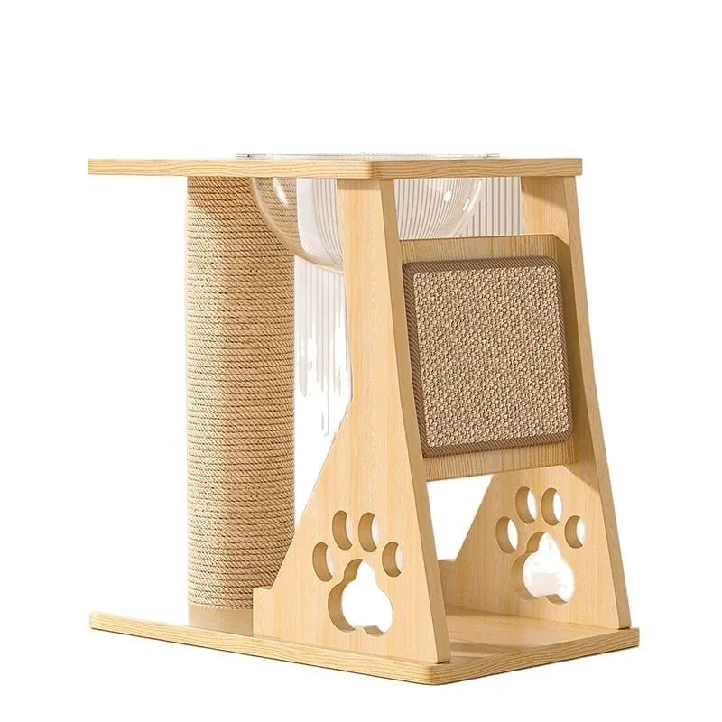 Árbol rascador extra grande para gatos de interior con cama y niveles