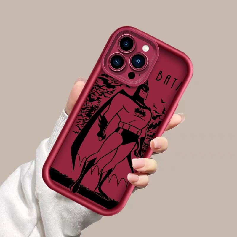 B-Batman Cool Comic For Apple iPhone 15 14 13 12 11 XS XR X 8 7 Pro Max Plus Pro Shockproof Soft Eye Ladder Phone Case