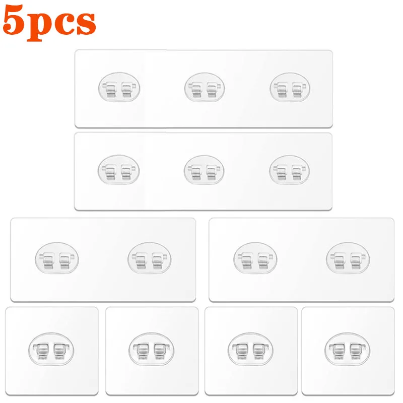 다목적 자체 접착 강력한 스티커 후크, 벽걸이 홀더 후크, 주방 욕실 정리 선반 스티커 후크, 5 개 