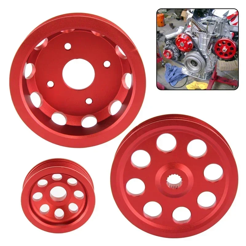 

Upgrade Your Nissan! 3PCS Underdrive Crank Pulley Kit For Silvia 240SX S14 S15 SR20 1989-1998