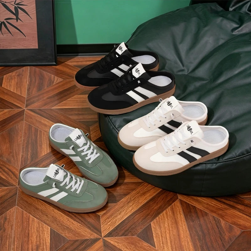 2026 New Retro Lace-Up Versatile Breathable Casual Sports Unisex Round-Toe German Training Shoes Slippers