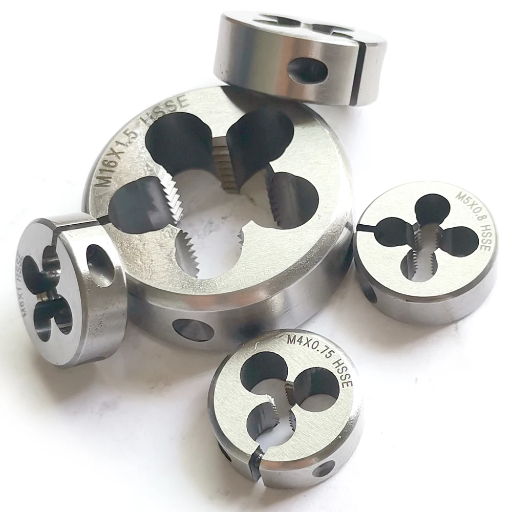 HSSE Round Split Die Adjustable thread dies M2 M2.2 M2.3 M2.5 M2.6 M3 M3.5 M4 M4.5 M5 M5.5 M6 M7 M8 M9 M10 M12 14 M16 for steel