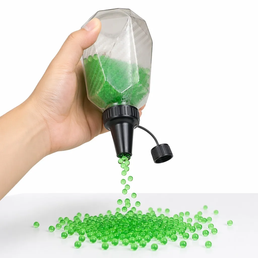 1PCS PC Diamond Bottle Gel Ball Ammo Feeder Bottle Hollow Water Filter Bottom Water Beads Container Refill Bottle White
