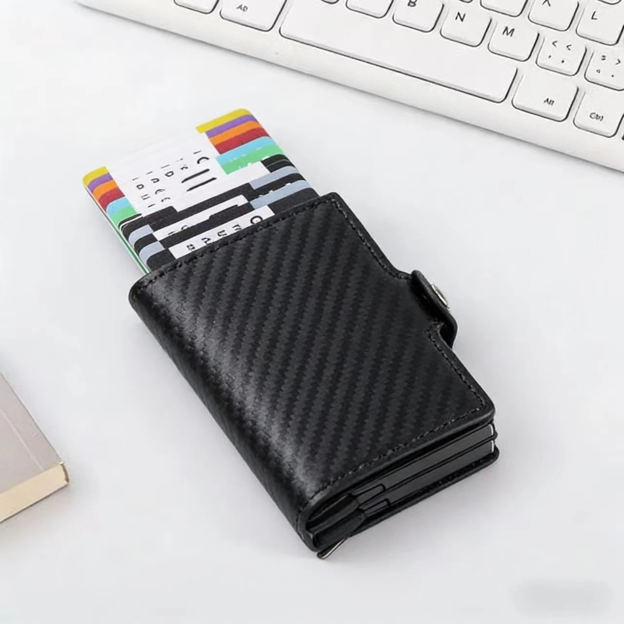 NEW 2026 LUXURY Men Card Wallets Carbon Fiber Slim Mini Wallet 14 Card Holders Small Money Bag Male Purses