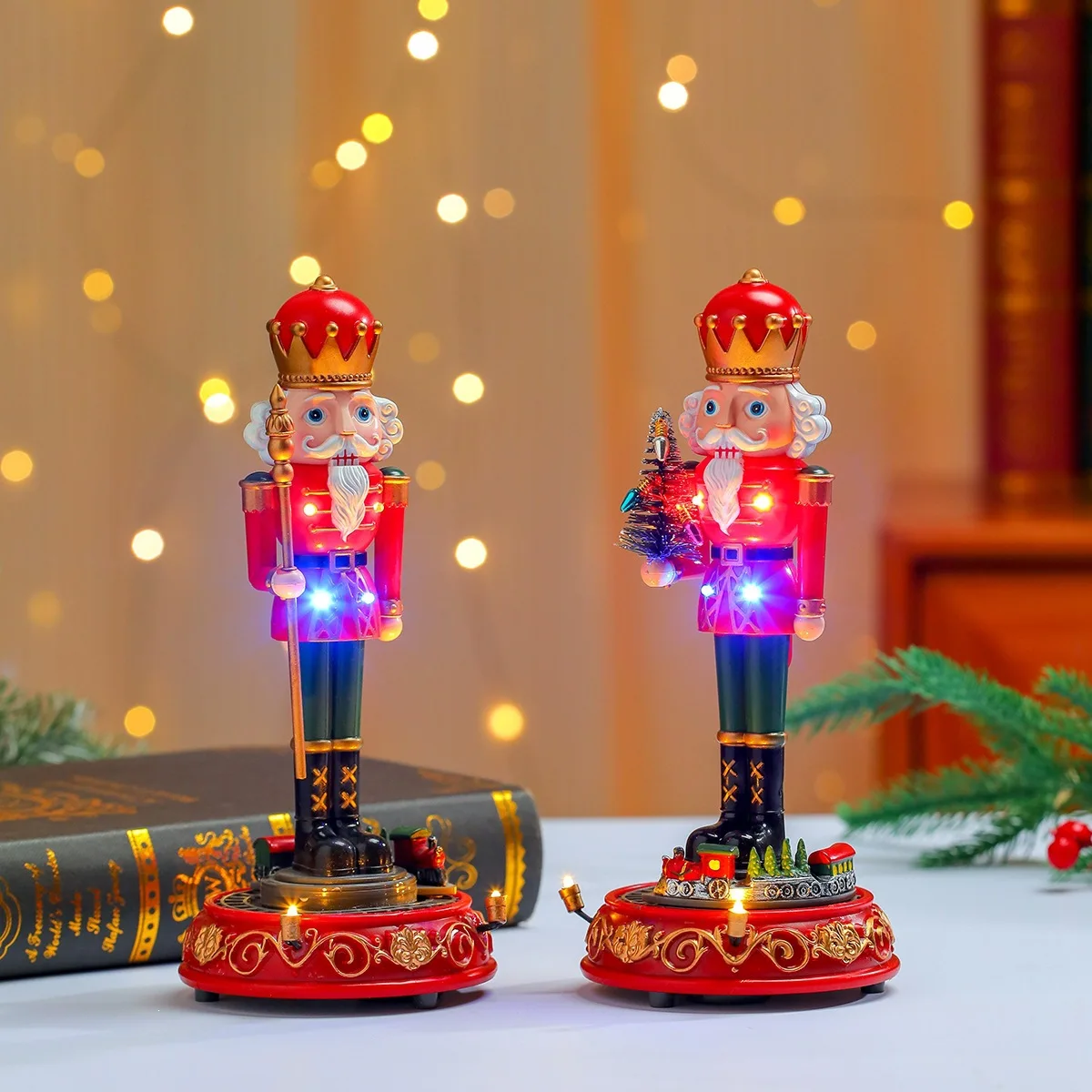 New Music Rotating Walnut Soldier Welcome Ornament Christmas Ornament Merchandise Furniture Ornament Christmas Gift