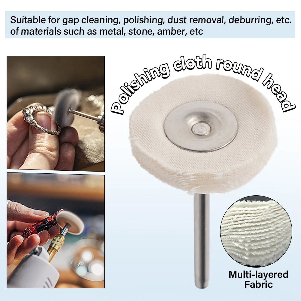 5pcs 25MM Cloth Polishing Wheel Buffer Pad Cotton Abrasive Tool Jewelry Polishing Wheel Buffing Pad for Buff Dremel Accessory