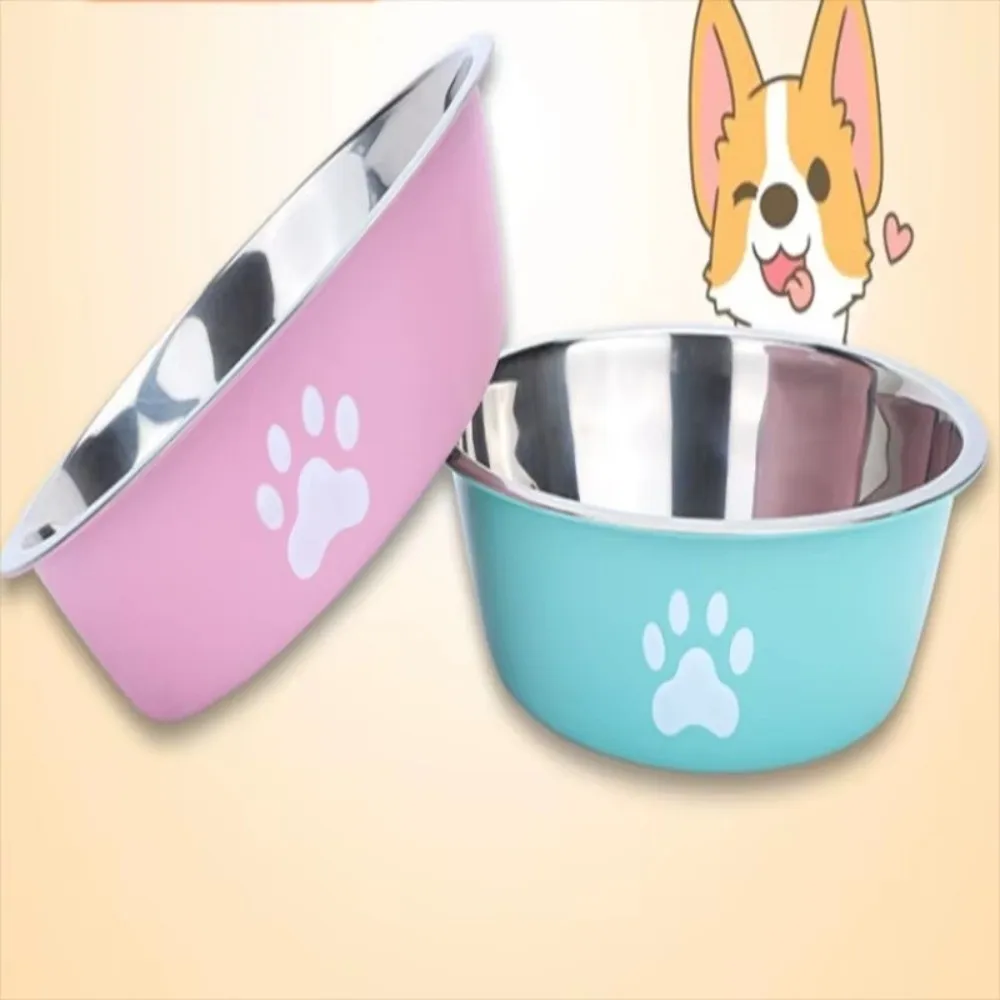 New Large Capacity Dog Bowl Stainless Steel Anti-slip Cat Bowl Double-layer Anti-rust Dog Water Bowl Suitable for Puppies - view 5