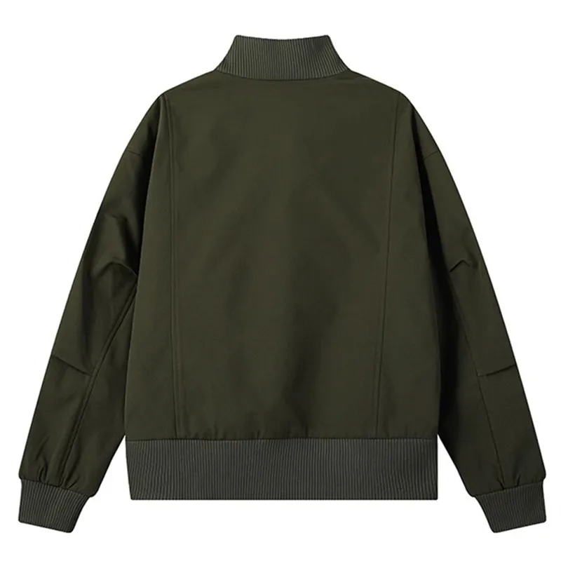Spring Autumn Stand Collar Zipper Jackets Man Solid Loose Casual Outwear Men Fashion Daily Long Sleeve Unisex Jacket Plus Size