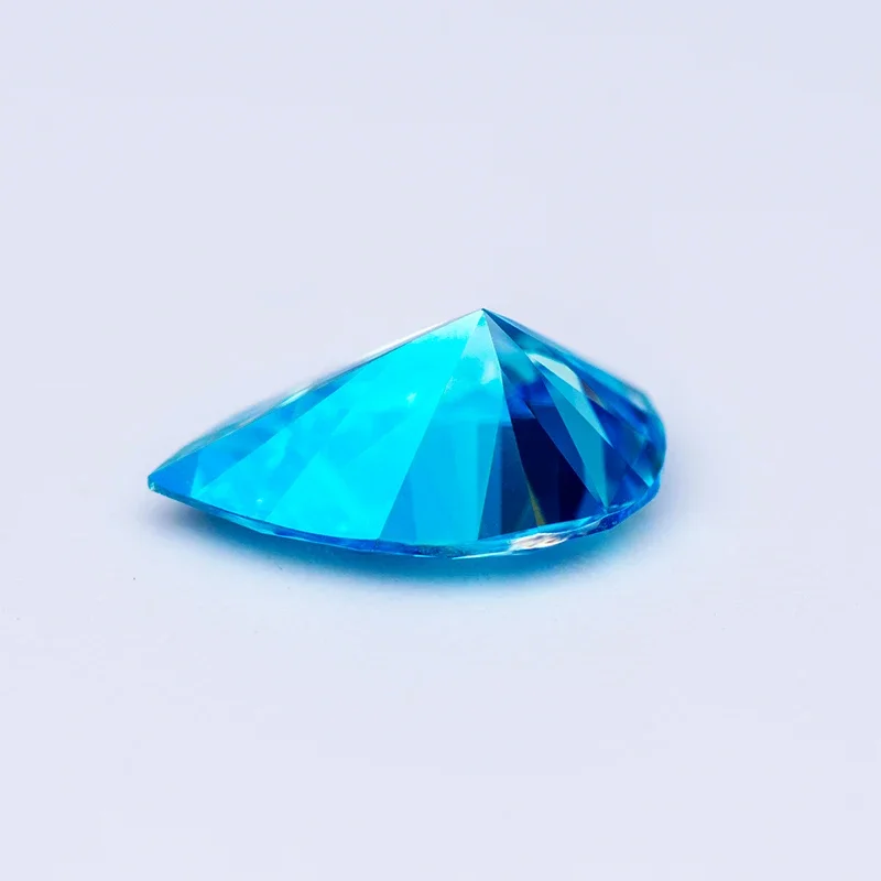 Moissanite pedra solta corte pêra gelo cor azul laboratório criado diamante materiais de fabricação de jóias avançadas com certificado gra