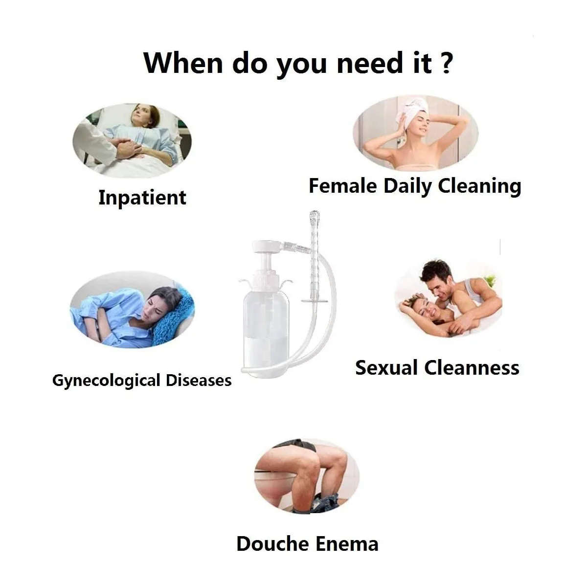 Intimate Cleansing Irrigator Clear Marked Portable Anal Cleansing Bottle Manual Press Anal Douche Isolated Channel For Travel