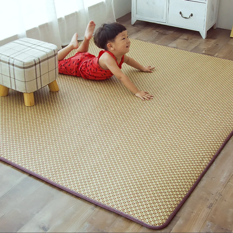 

Japanese Style Tatami Mat Thick Rattan Floor Mat Carpet Living Room Summer Cool Sleeping Mat Kid Play Mat Area Rug Customized